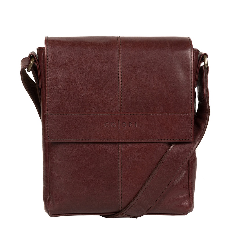 'Zoff' Italian-Inspired Brown Leather Messenger Bag