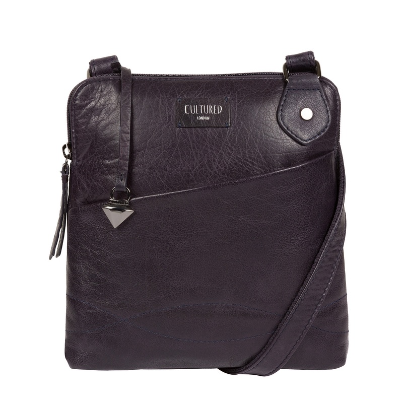 'Abberton' Navy Leather Cross Body Bag