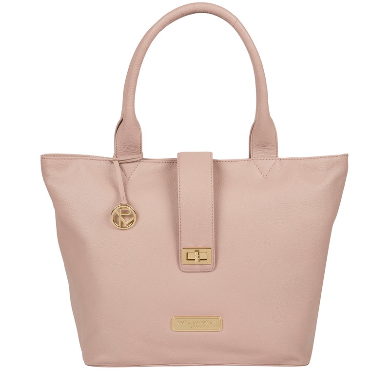 'Annabelle' Blush Pink Leather Tote Bag