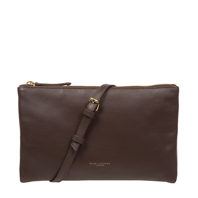 'Anya' Hot Fudge Nappa Leather Cross Body Evening Bag