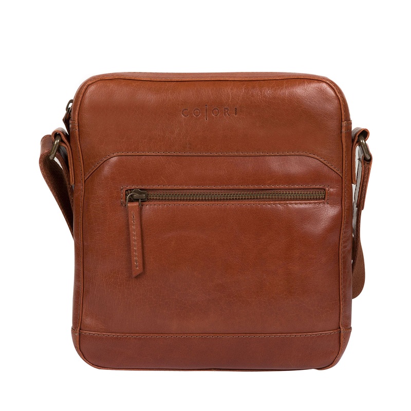 'Anzio' Italian-Inspired Chestnut Leather Despatch Bag