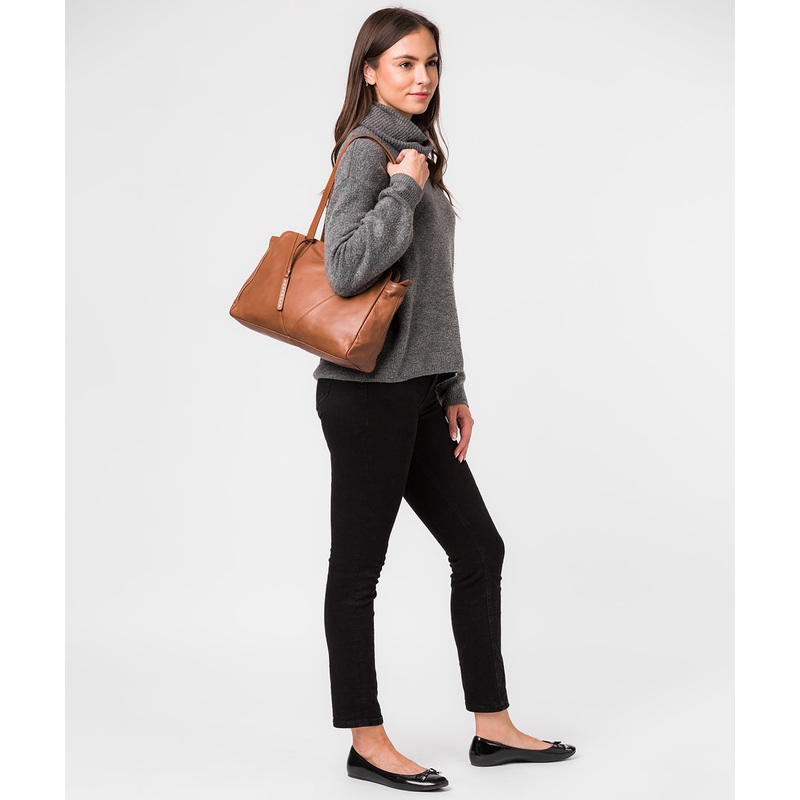 'Astoria' Dark Tan Leather Shoulder Bag