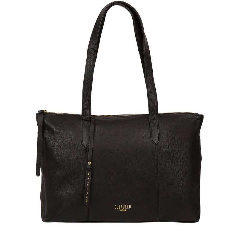 'Barbican' Black Leather Tote Bag