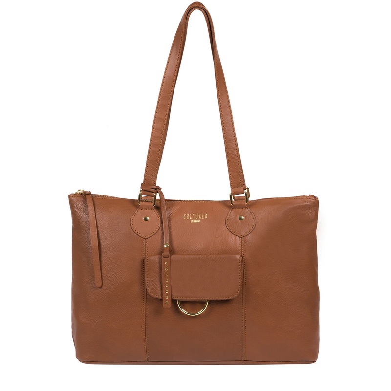 'Bayswater' Dark Tan Leather Tote Bag
