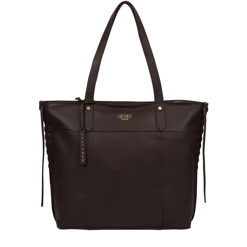'Bromley' Dark Brown Leather Tote Bag