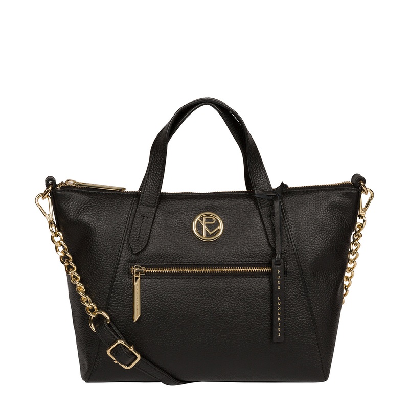 'Claudette' Black Leather Handbag