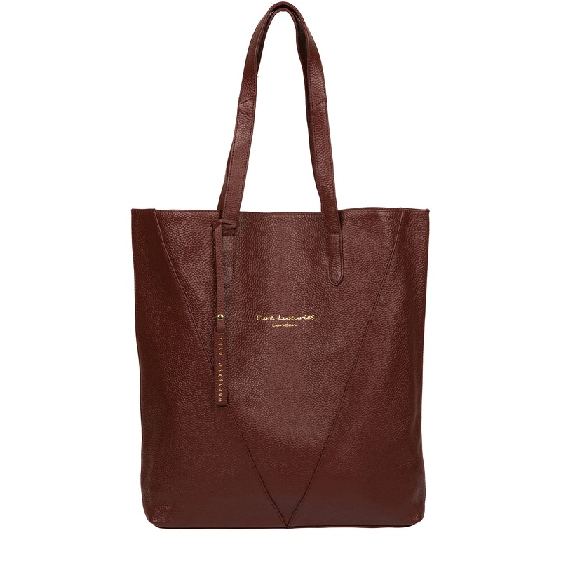 'Claudia' Cognac Leather Shopper Bag