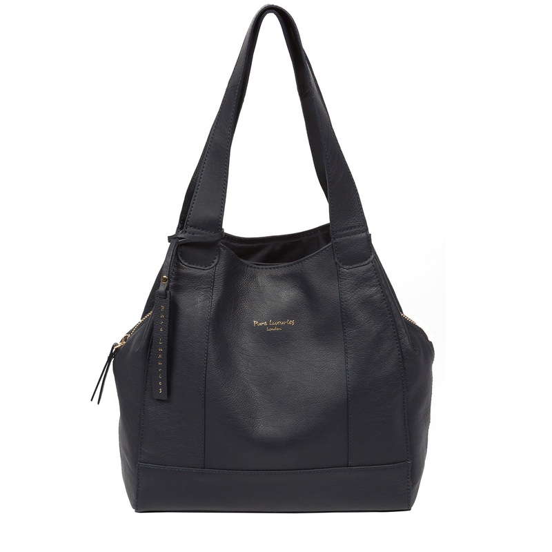 'Colette' Dark Navy Leather Handbag