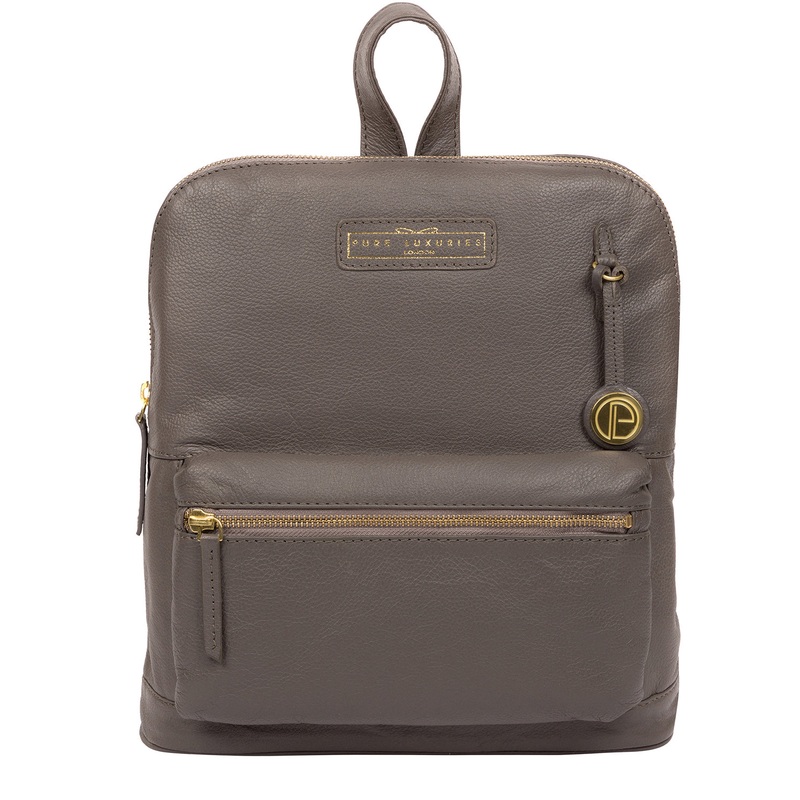 'Corfe' Grey Leather Backpack