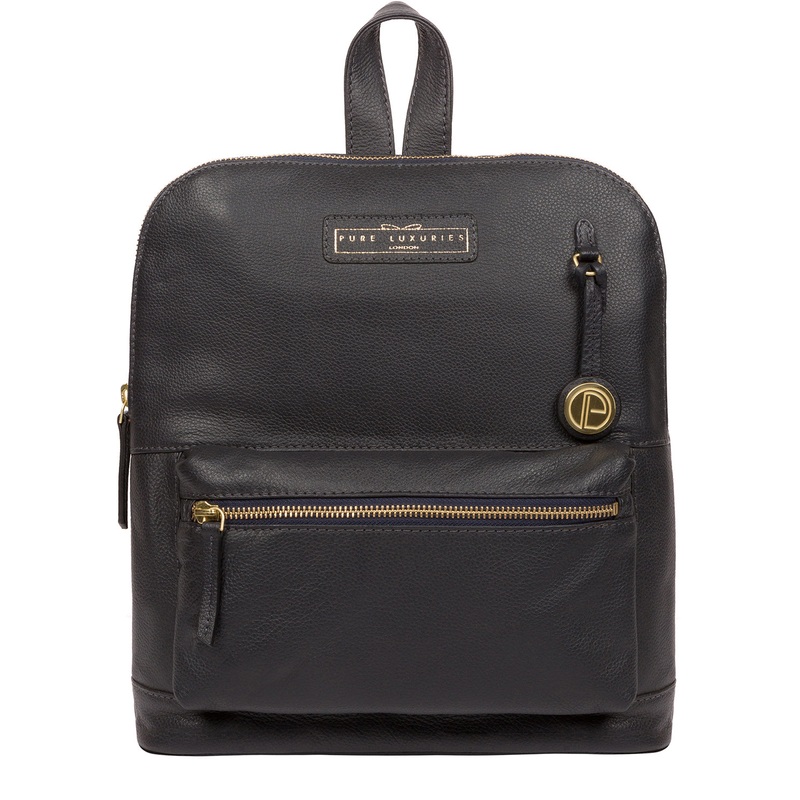 'Corfe' Navy Leather Backpack