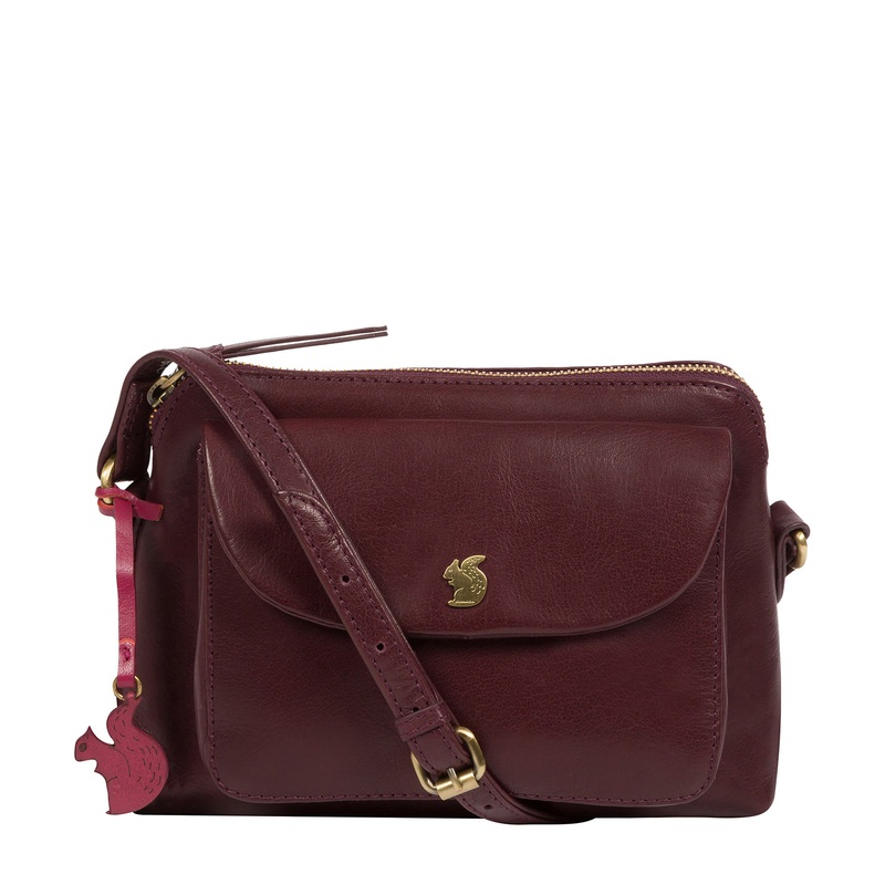 'Dainty' Plum Leather Cross Body Bag