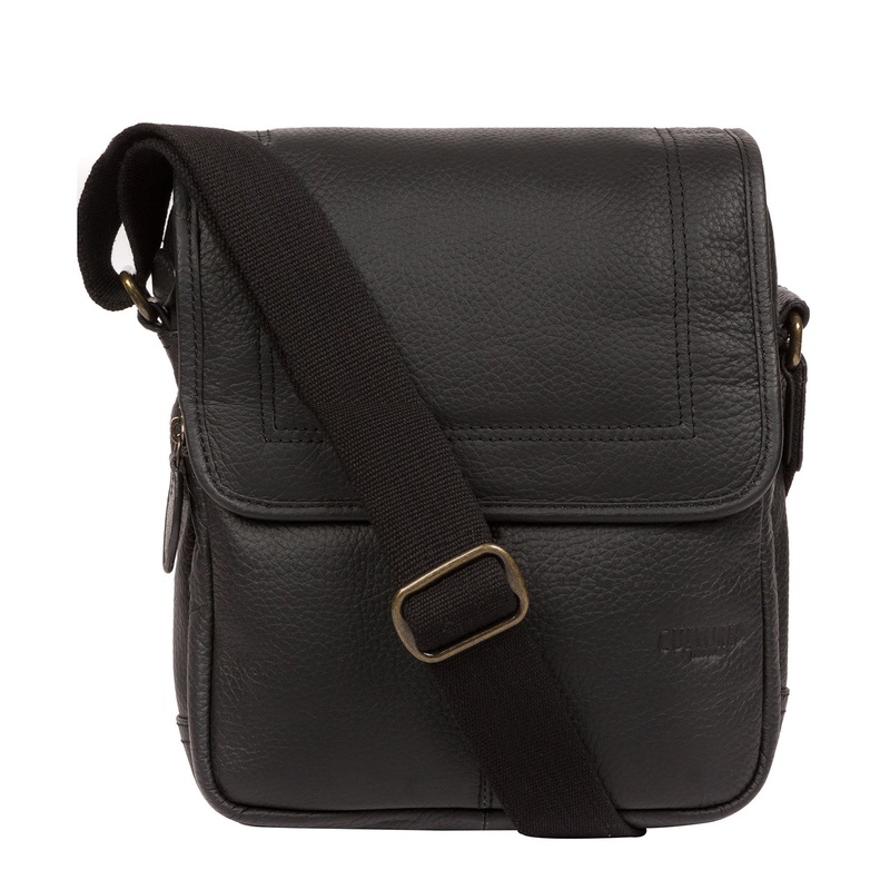 'Dash' Black Leather Cross Body Bag