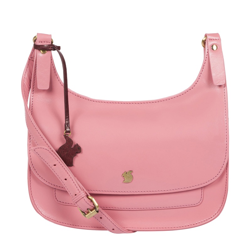 'Ellipse' Blush Leather Cross Body Bag