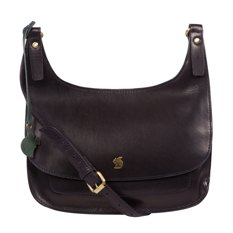 'Ellipse' Navy Leather Cross Body Bag