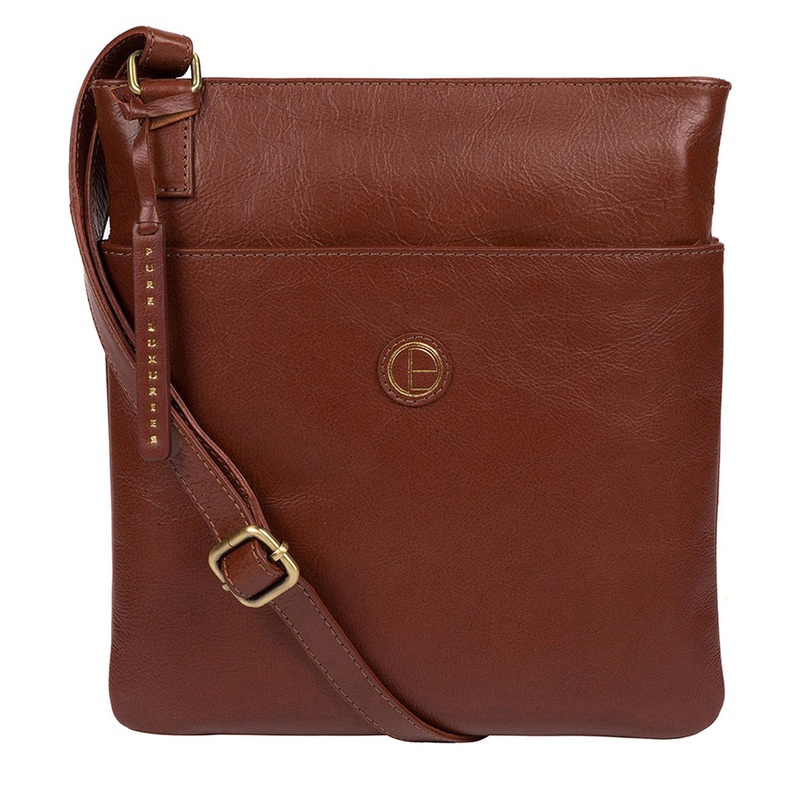'Foxton' Vintage Cognac Leather Cross Body Bag