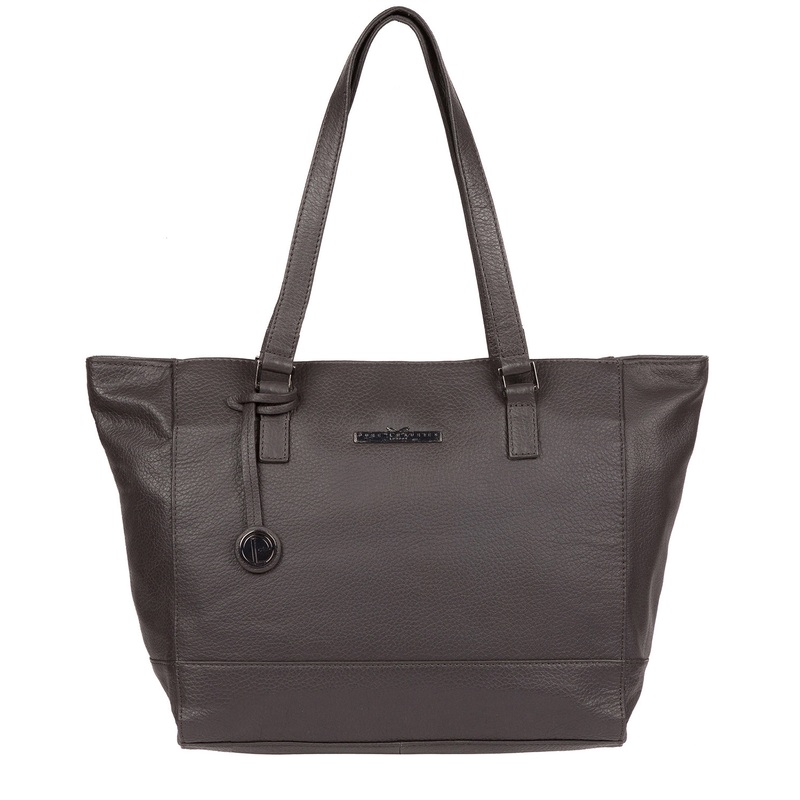 'Goldie' Slate Leather Tote Bag