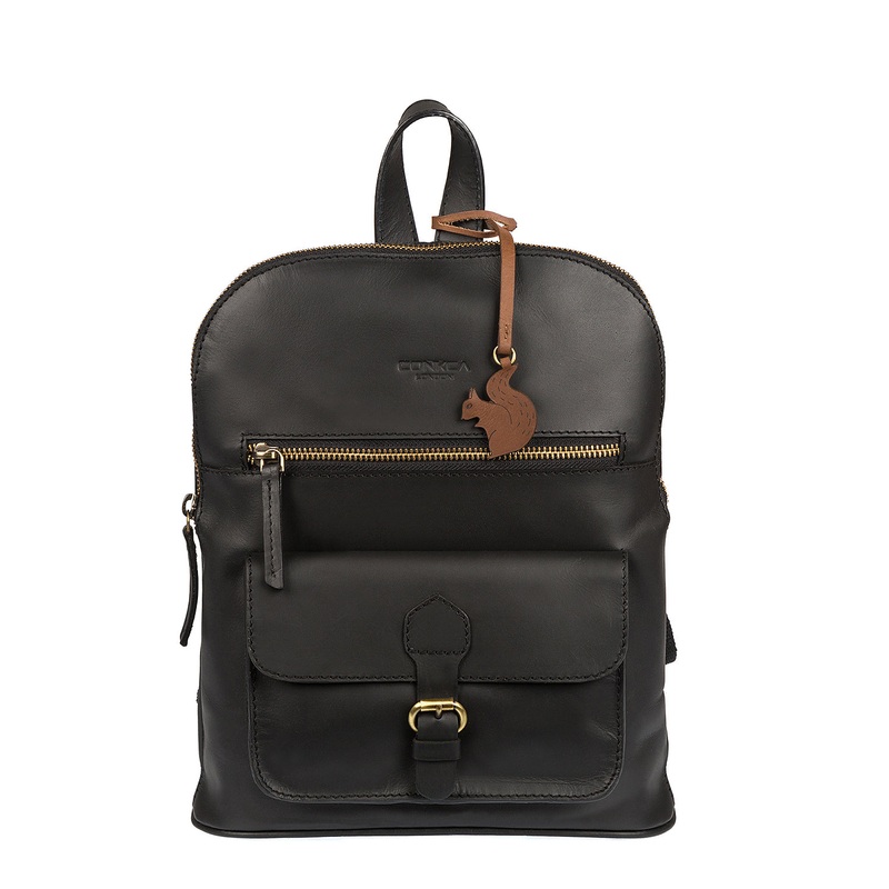 'Grove' Black Handcrafted Leather Backpack