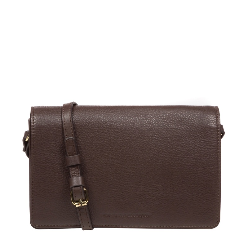 'Gwen' Hot Fudge Nappa Leather Cross Body Bag