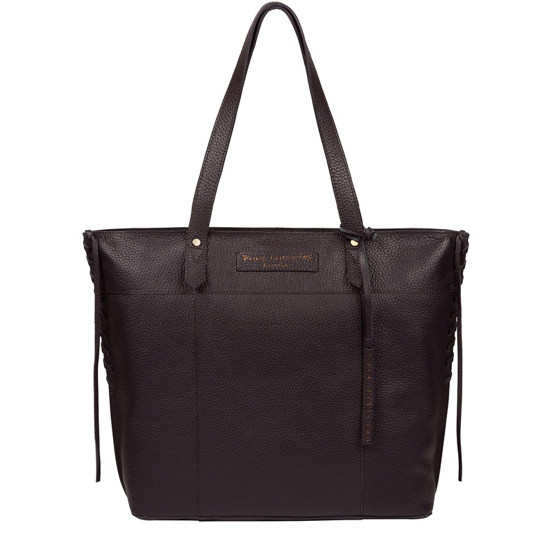 'Hampstead' Plum Leather Tote Bag