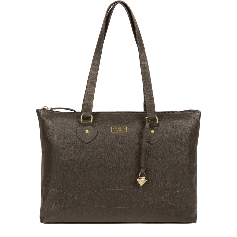 'Idelle' Olive Leather Handbag
