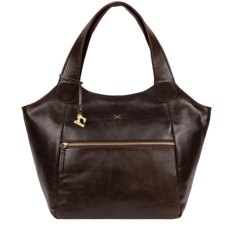 'Imani' Dark Chocolate Leather Tote Bag