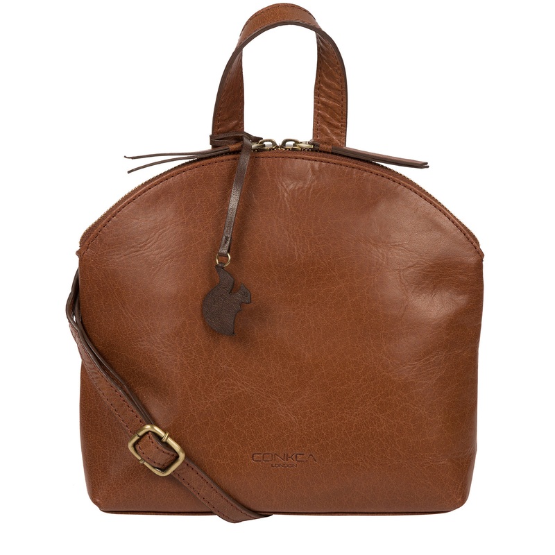 'Ingrid' Conker Brown Leather Cross Body Bag