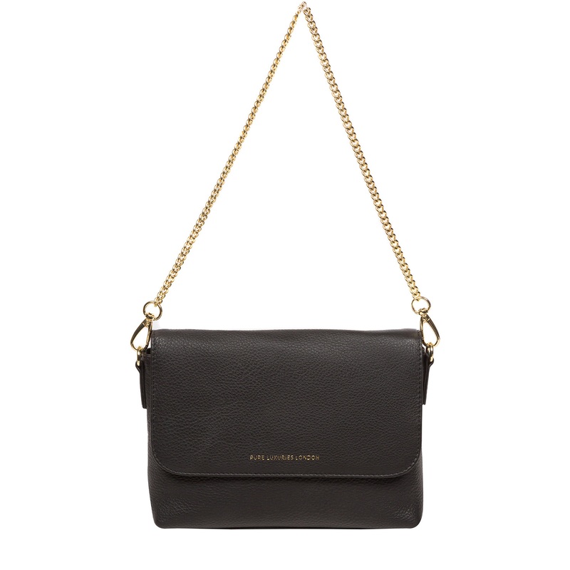 'Jazmine' Black Nappa Leather Grab Clutch Bag