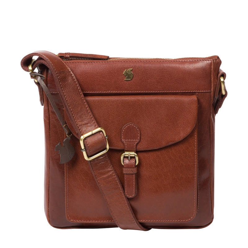'Josephine' Conker Brown Leather Shoulder Bag