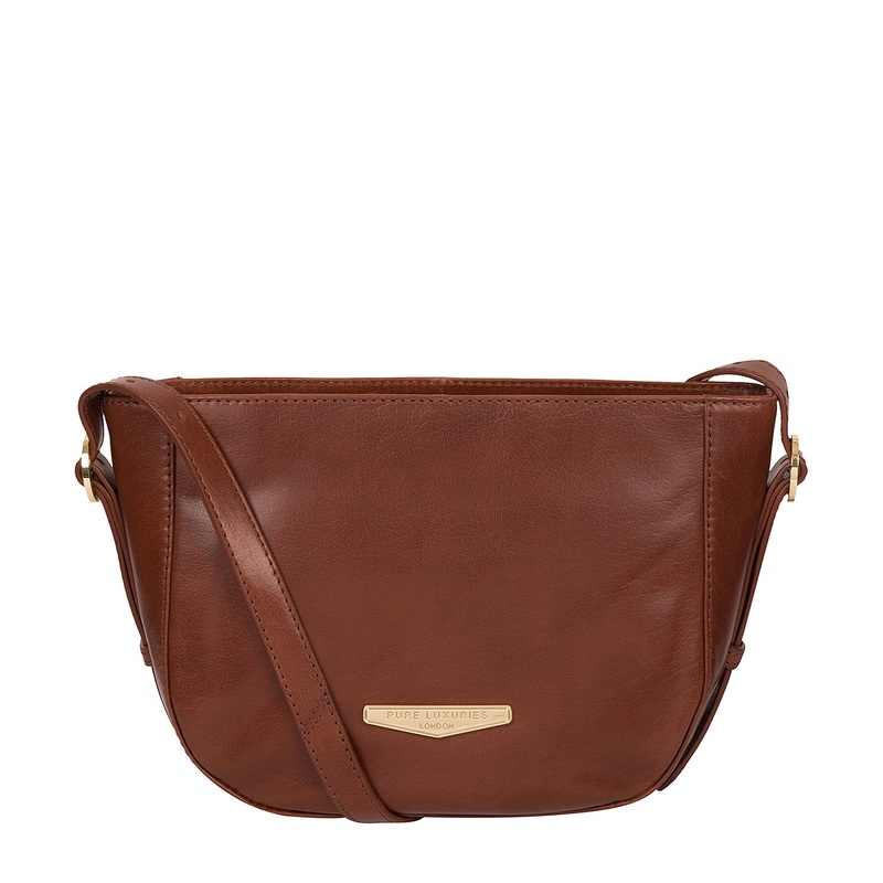 'Kaye' Italian Tan Vegetable-Tanned Leather Shoulder Bag