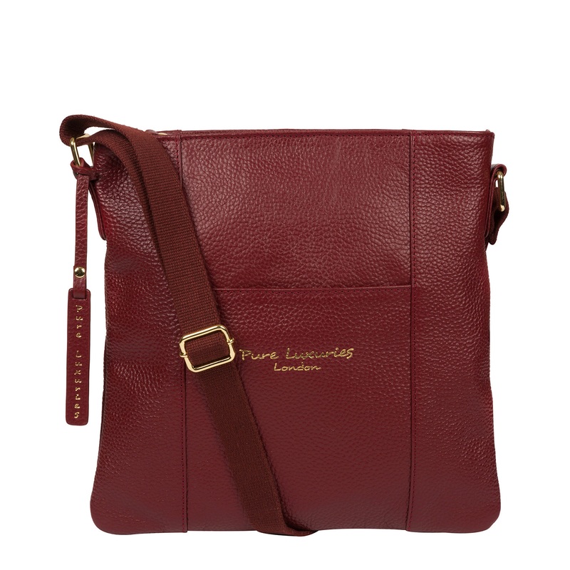 'Kayley' Red Leather Cross Body Bag