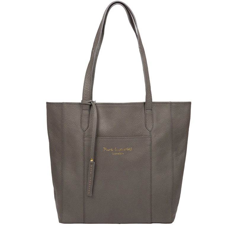 'Keisha' Grey Leather Tote Bag