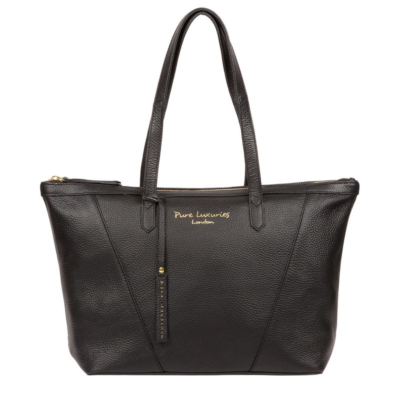'Kelly' Black Leather Tote Bag