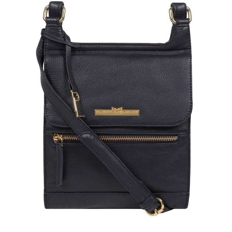 'Kempston' Navy Leather Cross Body Bag