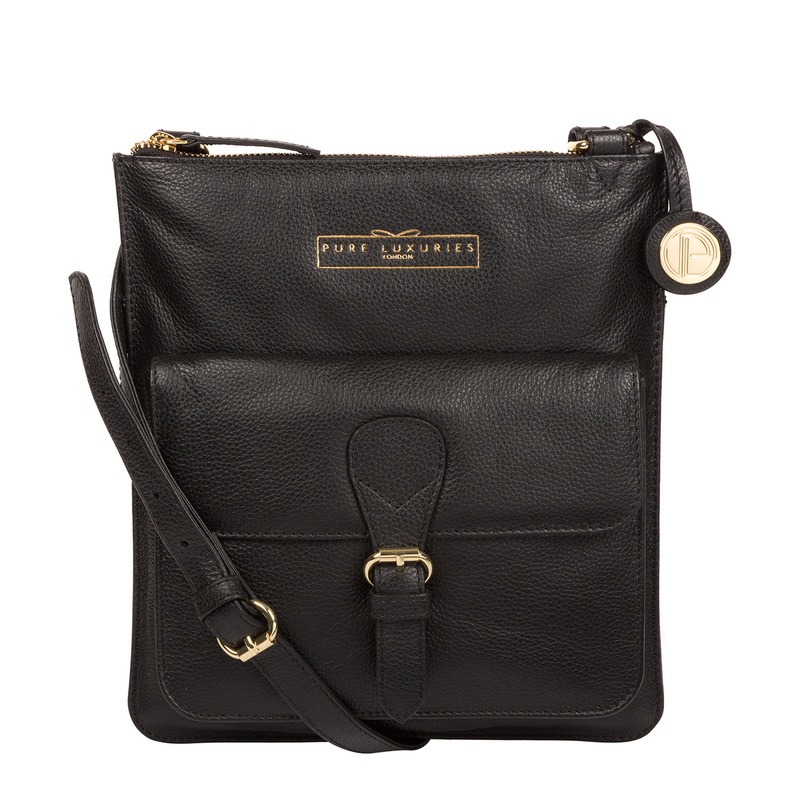'Kenley' Black Leather Cross Body Bag