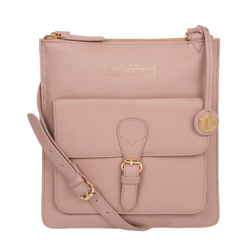 'Kenley' Blush Pink Leather Cross Body Bag