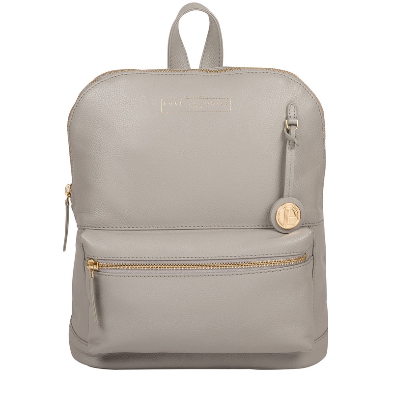 'Kinsely' Grey Leather Backpack