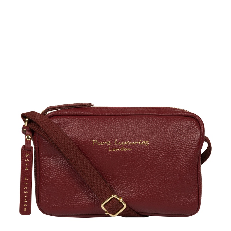 'Laine' Red Leather Cross Body Bag