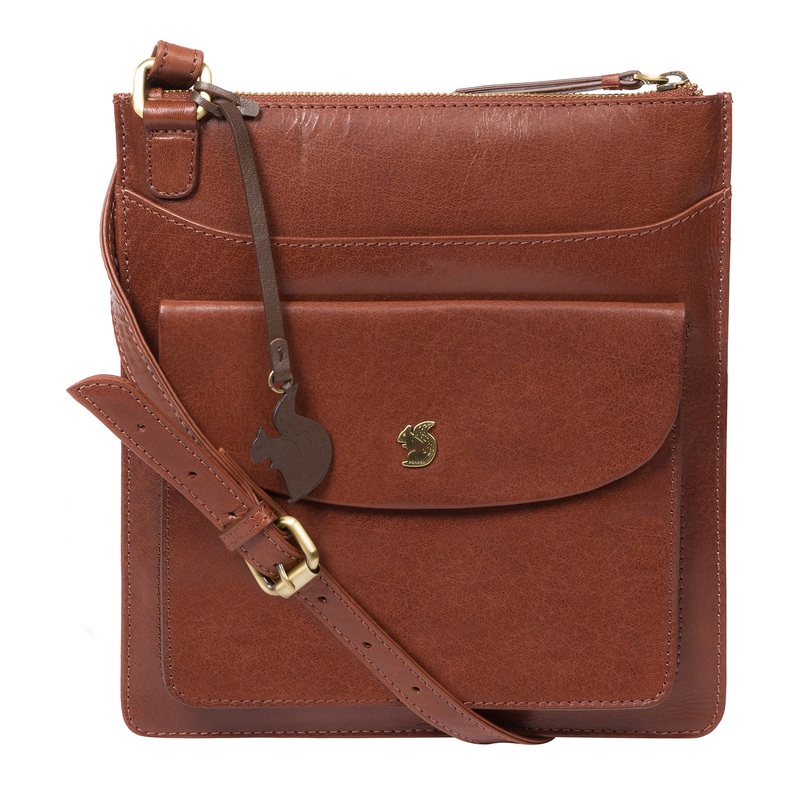 'Lauryn' Conker Brown Leather Cross Body Bag