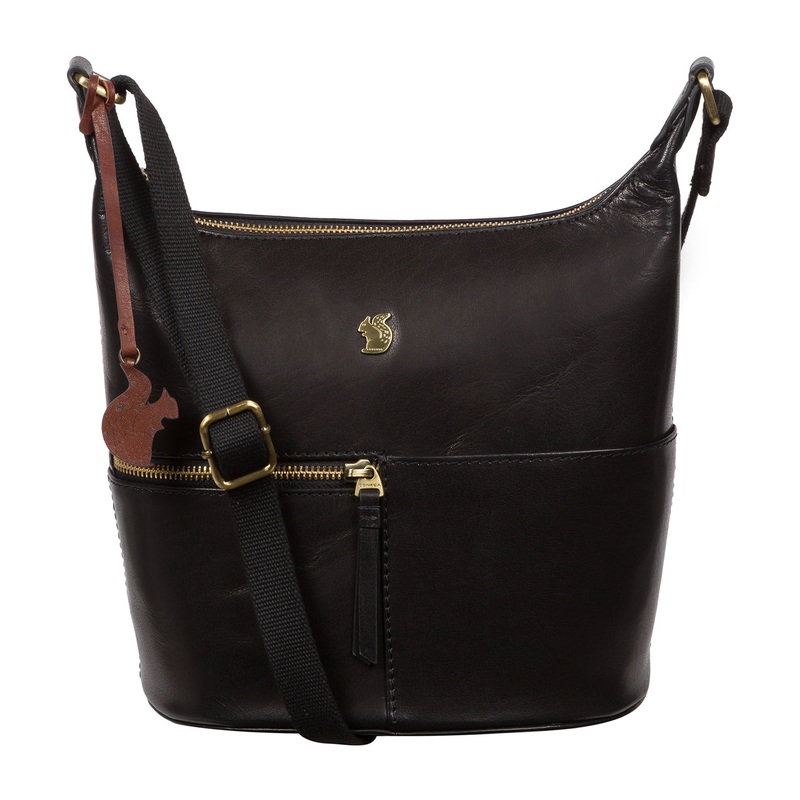 'Little Kristin' Black Leather Shoulder Bag