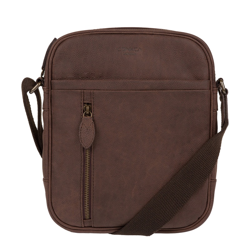 'Lowe' Vintage Brown Leather Cross Body Bag