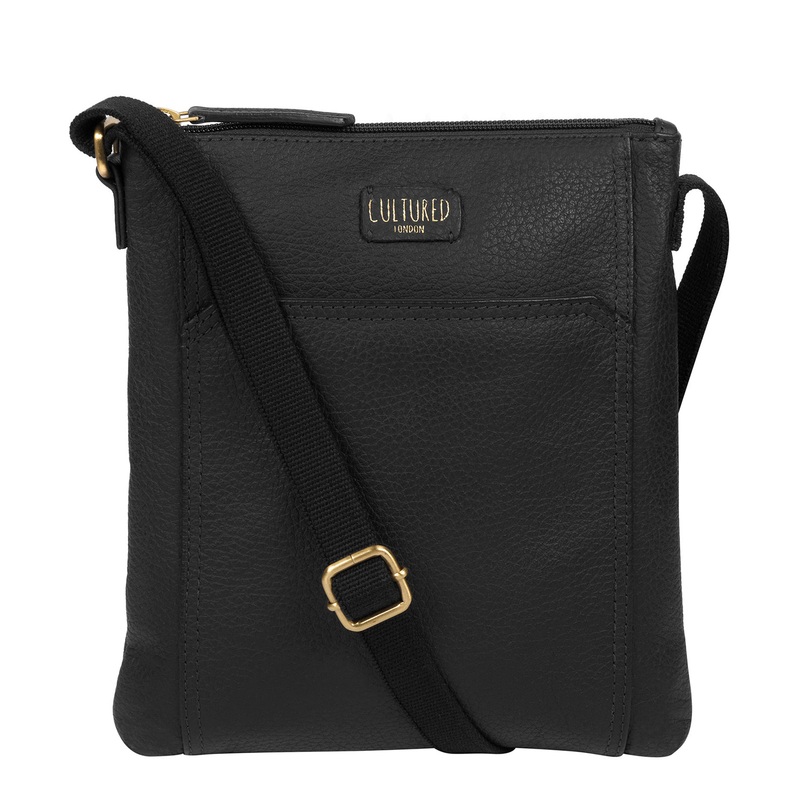 'Lucie' Black Leather Small Cross Body Bag