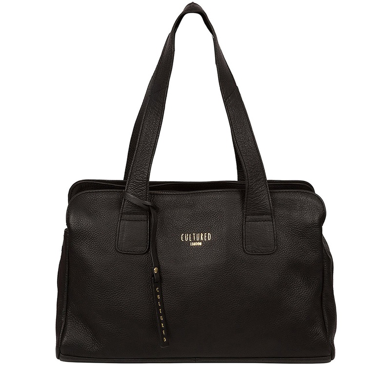 'Marquee' Black Leather Handbag