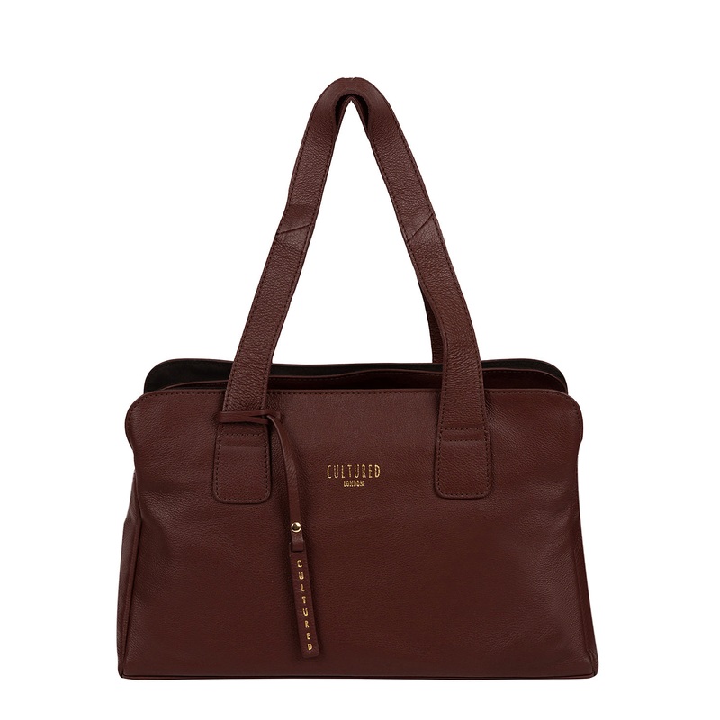 'Marquee' Rich Chestnut Leather Handbag