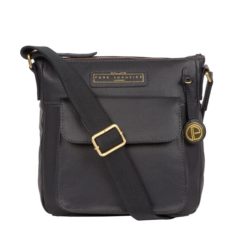'Mayfield' Navy Leather Cross Body Bag