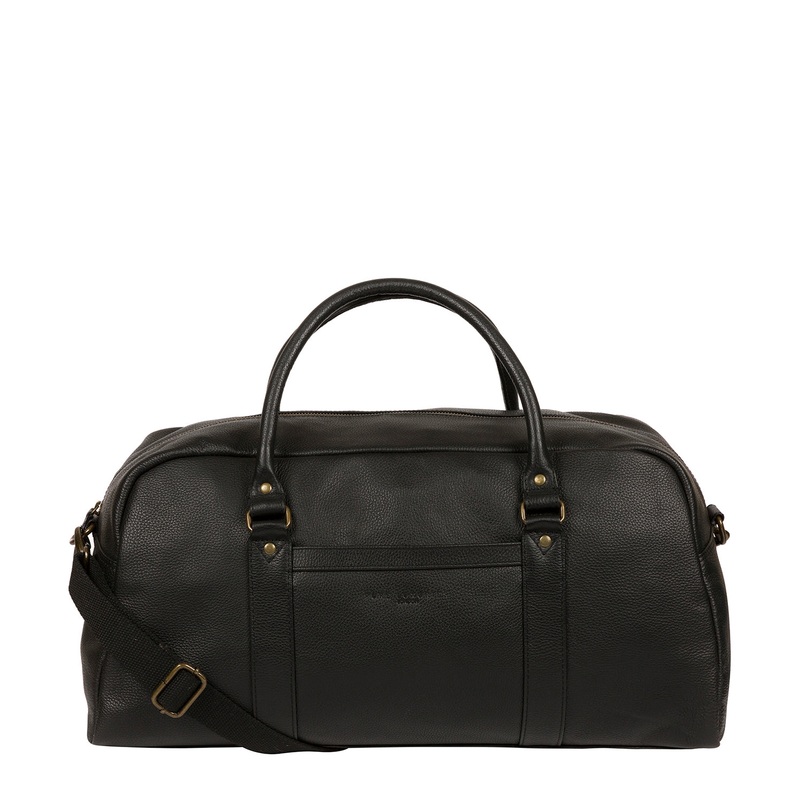 'Monty' Black Leather Holdall