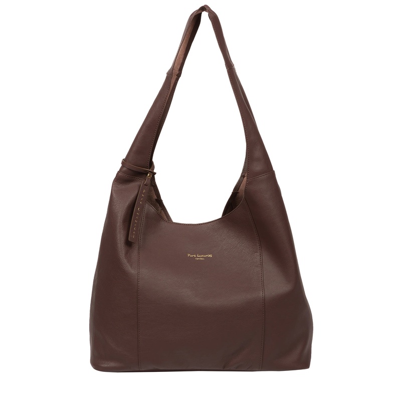 'Nina' Plum Leather Shoulder Bag