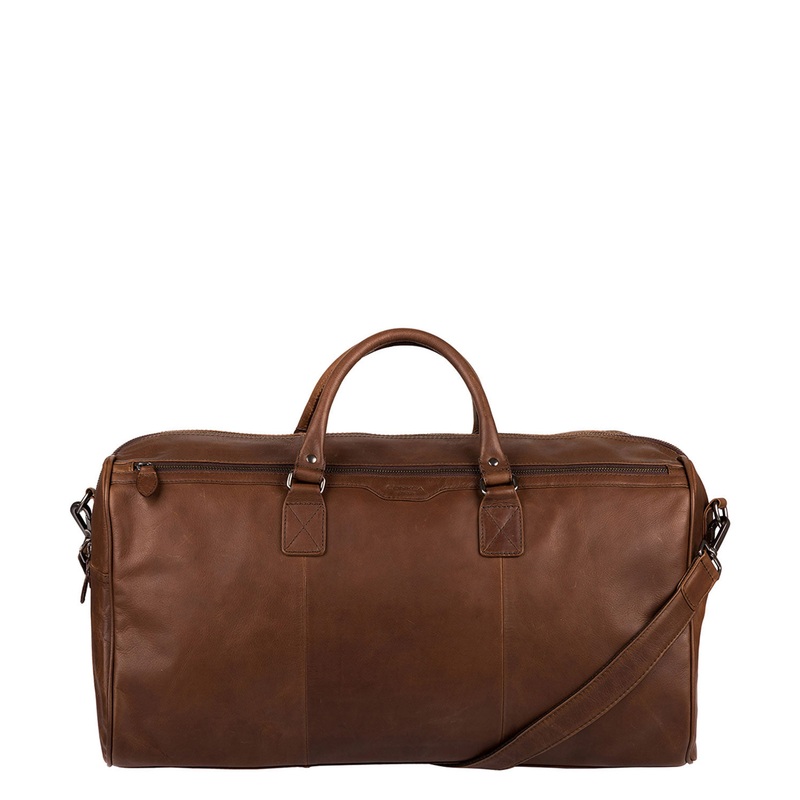 'Norton' Dark Brown Natural Cowhide Holdall