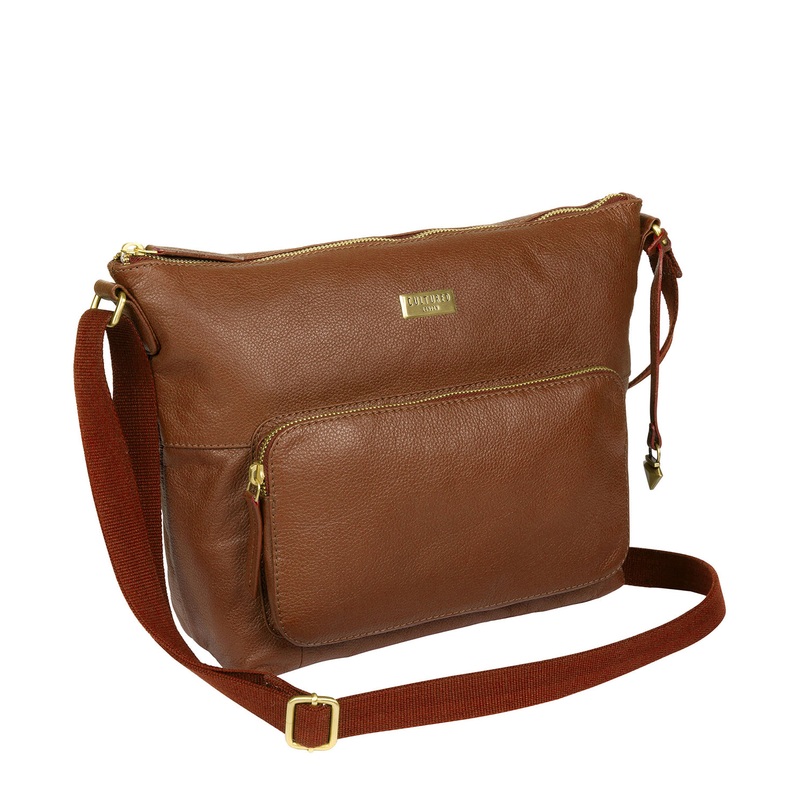 'Olivia' Tan Leather Shoulder Bag