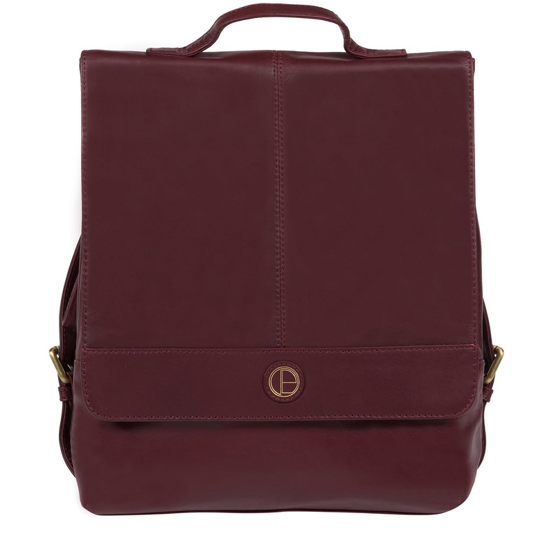 'Pembroke' Burgundy Leather Backpack