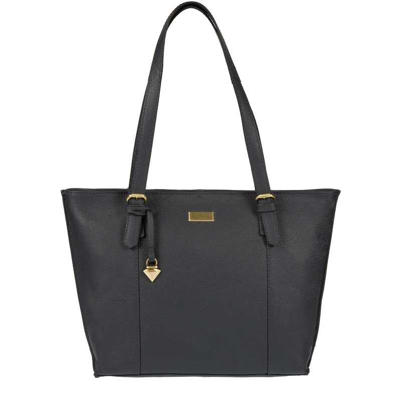 'Penny' Navy Leather Tote Bag